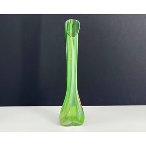Vintage Italian Green Twist Stretch Bud Vase